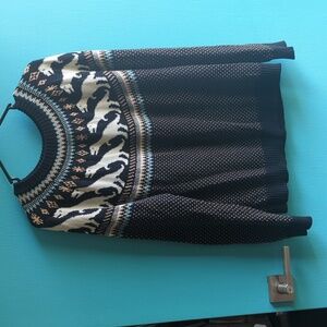 Modcloth Black and Cream Dinosaur Sweater